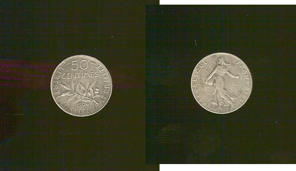 50 centimes Semeuse 1904 EF+
